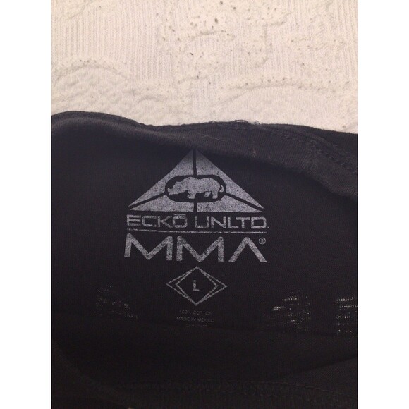 Ecko Unltd. MMA T-shirt Black Gold Men Large 00s Baggy Streetwear Y2K Military - Picture 5 of 7